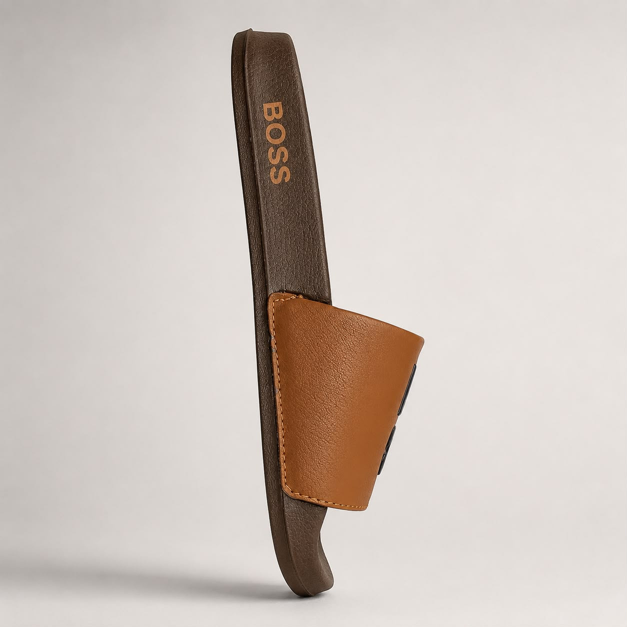 HUGO Signature Comfort Slides – Brown Edition