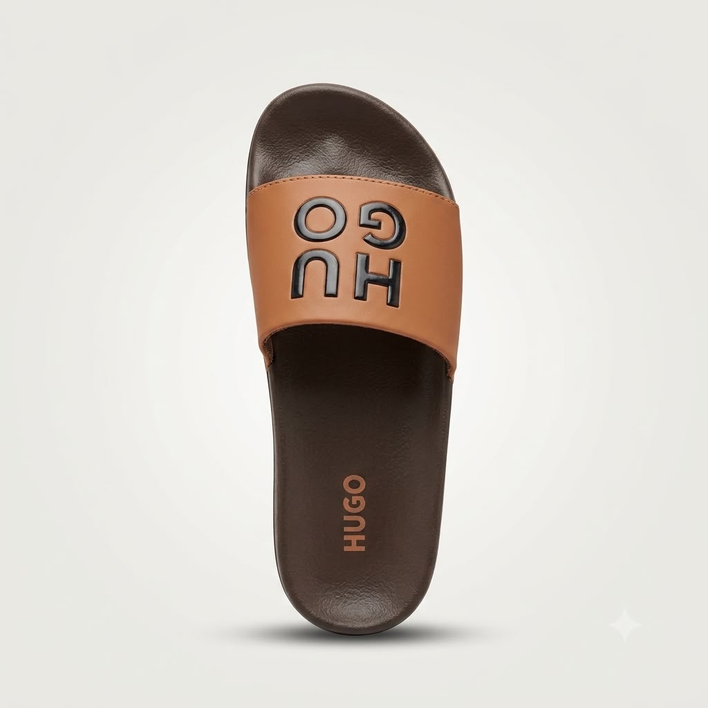 HUGO Signature Comfort Slides – Brown Edition